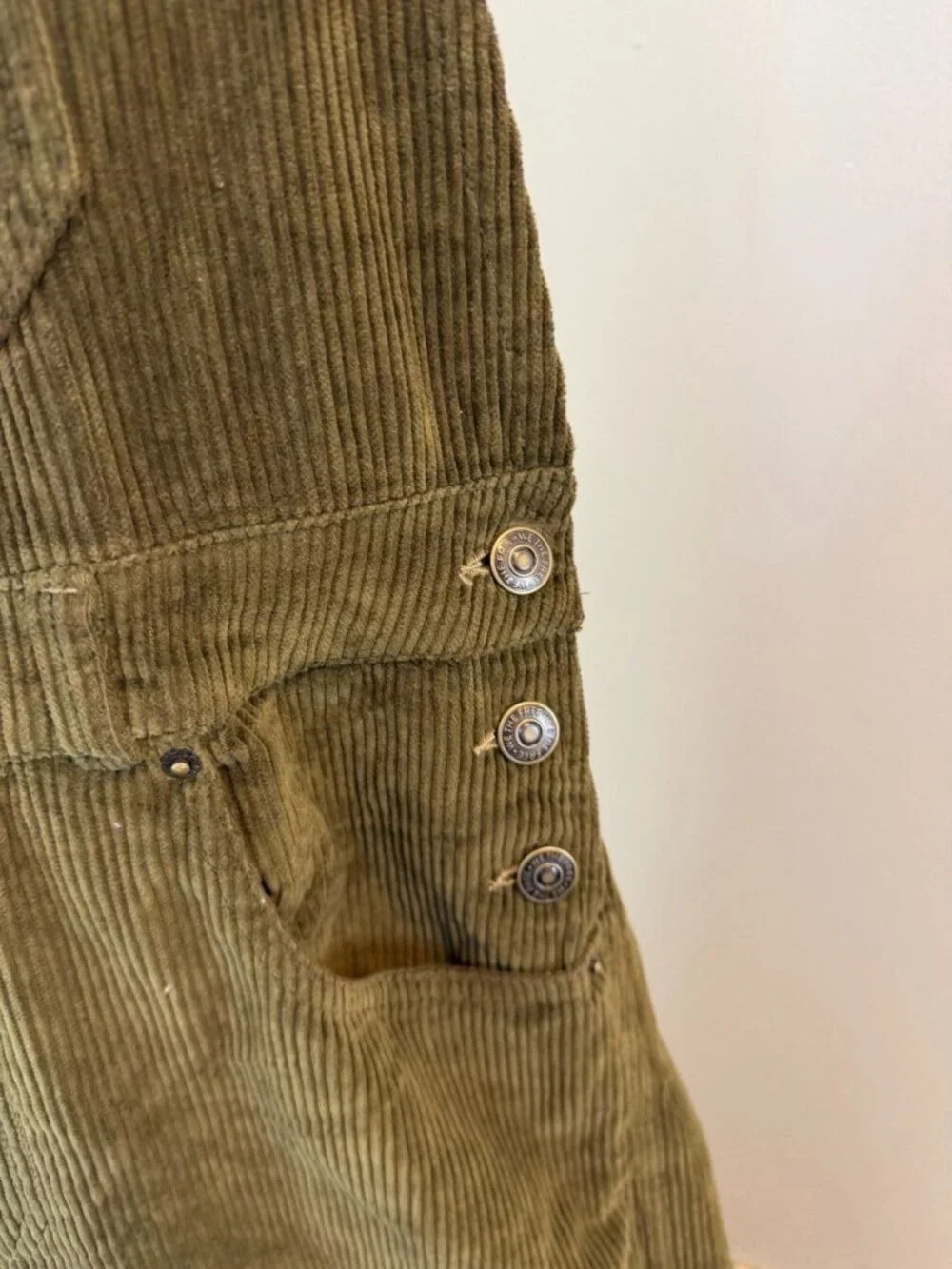 Free People Good Luck Cord Overalls in Fir Green Size Large - Picture 8 of 14